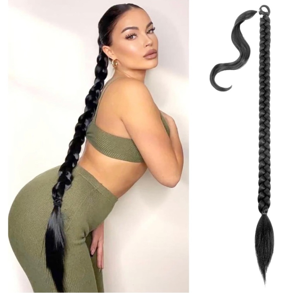 Synthetic braided tail extension